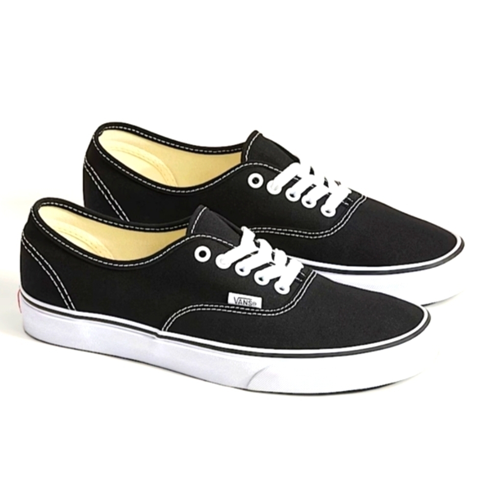 The Authentic Original Silhouette Vans Black and White Classic Sneakers